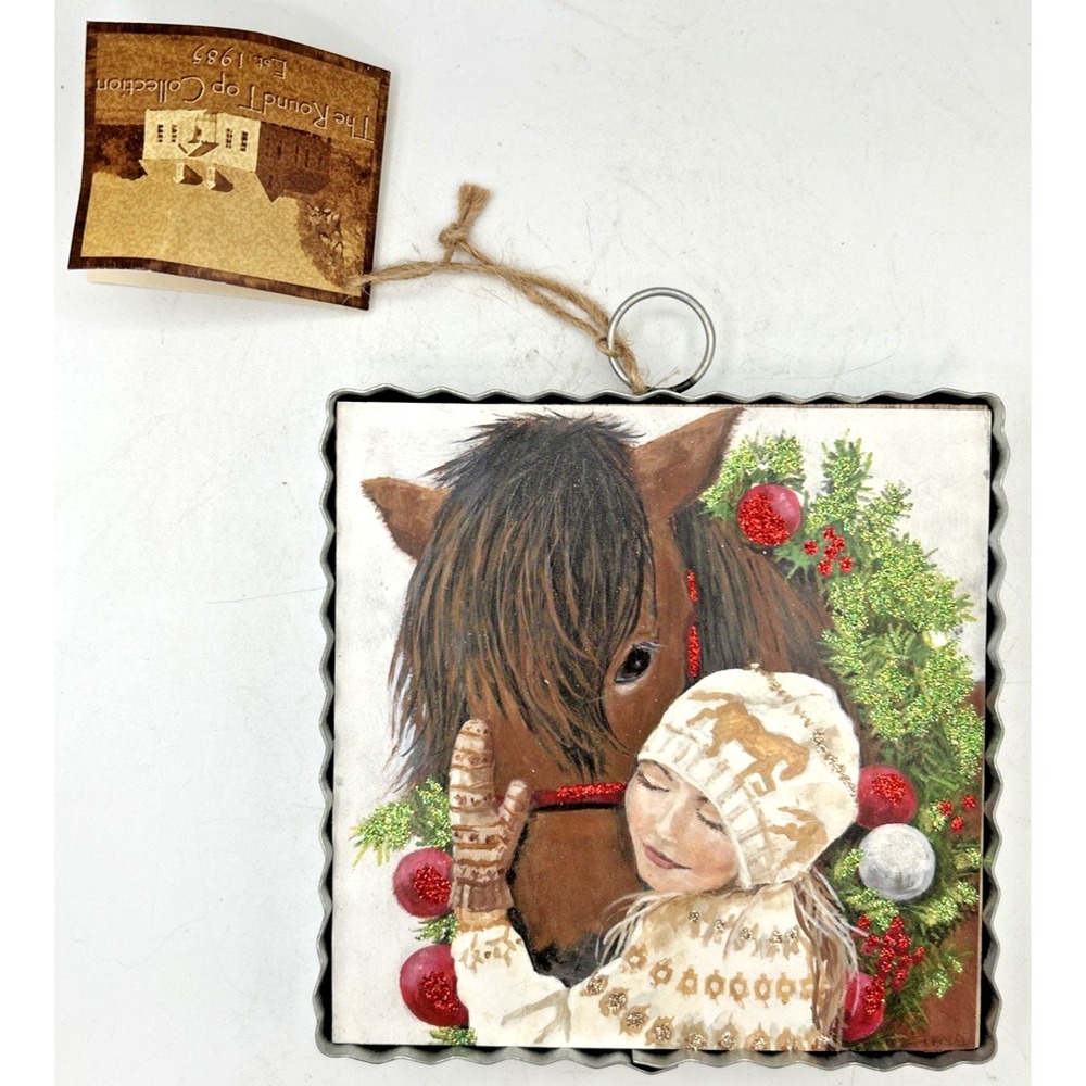 The Round Top Collection Christmas Wish Horse R,Spratlin framed Print 6"L x 6"W